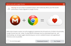 Mega fonctionne mieux sous Google Chrome