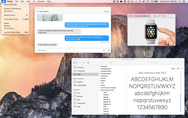 La police une fois installée sur un MAC