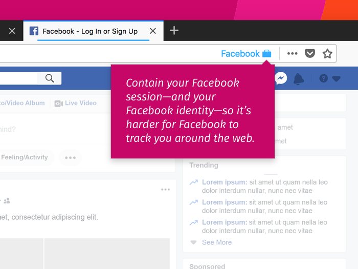 Protéger les données que Facebook vous pique malgré vous | "Sépare votre session Facebook et votre identité pour qu'il soit plus difficile pour Facebook de vous traquer sur la toile"