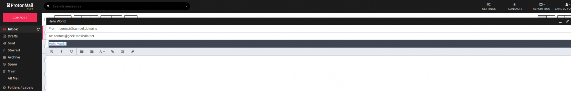 Une semaine après le basculement sur ProtonMail, voici ce qu'il faut retenir | Interface (webmail) de ProtonMail