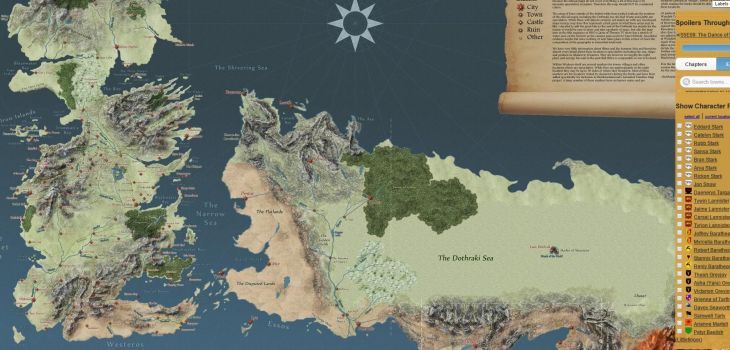 Une carte interactive de Game of Thrones sans spoiler
