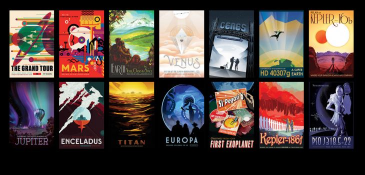 Des affiches futuristes réalisées par la NASA