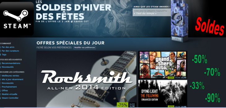Les soldes d'hiver de Steam, des supers promos !